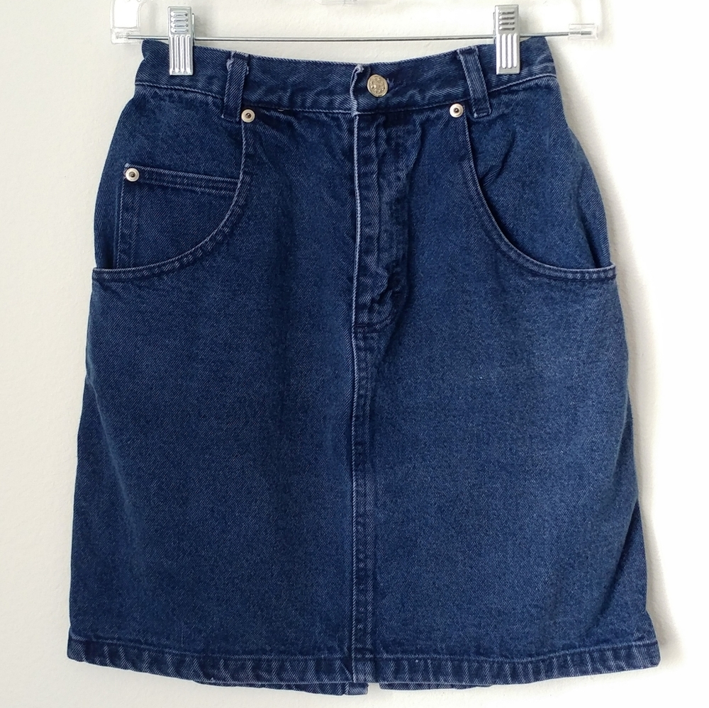 Trend Basics Vintage High Waist Denim Pencil Skirt
